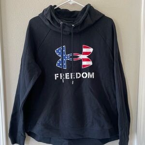 Under Armour Navy Blue Patriotic Freedom Hoodie Loose Fit Women’s Large